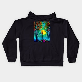 Beautiful Forest Moonlight Kids Hoodie